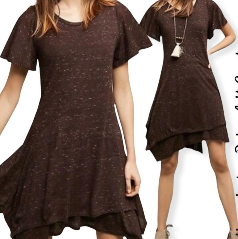 Anthropologie Dolan Left Coast Melanie Handkerchief Dress in Plum Size S…